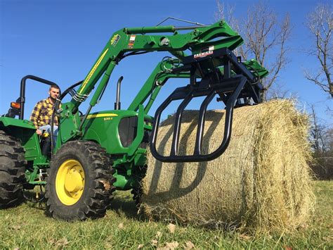 round bale grabber for skid steer|round bale attachments for tractors.